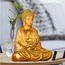 Buddha-Statue Meditation Gold – Dekoration Zen und Feng Shui – bringt beruhigende und entspannende Atmosphäre in Ihr Zuhause – Glücksstatue, Gold, 20 cm – ZenLight