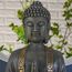 Zen'Light - Große Zen Buddha-Statue (40 cm) - Hervorragendes Finish, Patina-Anstrich, Harz - Schönes Objekt zur Dekoration und Feng Shui für das Haus, Bronze