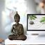 Thai Buddha Statue - Statuette Zen und Feng Shui Dekoration - Bringt eine beruhigende und entspannende Atmosphäre in Ihr Zuhause - Statue Glücksbringer Farbe Bronze - Höhe: 21cm - Zen'Light