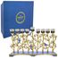 The Dreidel Company Chanukkah-Menorah, Emaille, Granatapfel und Blauer Vogel, handbemalt, emailliertes Metall Menora