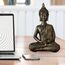 Thai Buddha Statue - Statuette Zen und Feng Shui Dekoration - Bringt eine beruhigende und entspannende Atmosphäre in Ihr Zuhause - Statue Glücksbringer Farbe Bronze - Höhe: 21cm - Zen'Light