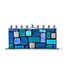 Chanukka Menora aus Glas - Blau und Weiß Menorah Hanukkah - Western Wall/Kotel - Passend Für Alle Standard Chanukka Kerzen - Handgefertigte Menorah aus Bemaltem Glas