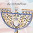 Matashi MTMNR13542 Menorah, handbemalt, Emaille, Blauer Granatapfel
