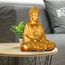 Buddha-Statue Meditation Gold – Dekoration Zen und Feng Shui – bringt beruhigende und entspannende Atmosphäre in Ihr Zuhause – Glücksstatue, Gold, 20 cm – ZenLight