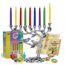 Ner Mitzvah Baum des Lebens Menorah - Antikes Silber, Metall, Chanukka, 20cm hoch, 6cm breit, 8cm tief, 1.96kg, 44 Kerzen, 5 Dreidels, Spielmünzen, Anleitung