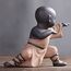 Pevfeciy Buddha Figur,Kung Fu Mönch Statuen,Zen Tischdeko Dekoration,Feng Shui DekoFiguren,Teetablett Ornamente,Desktop Deko Skulptur für Innen