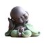 Lachender Maitreya Buddha, Keramik-Buddha-Statue, Ornament-Tee-Skulptur, Mini sitzende Glücks-Buddha-Ornamente, Wohnkultur Garten-Ornamente