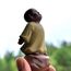 Kingzhuo Kleine niedliche Buddha-Statue aus Keramik, Mönch-Figur, kreative Baby-Bastelpuppen, Ornamente, Geschenk, klassische, chinesische Keramik-Kunst und Handwerk, Teezubehör, 10,2 cm hoch