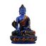 Heilung Lama – Medizin Buddha. Handgefertigt 14 cm hoch Multicolor Blau handbemalt Buddha Figur Skulptur Statue für Frieden und Entspannung.