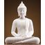Qinlang 30,5 cm weiße Buddha-Statue für Heimdekoration, Keramik-Meditations-Buddha-Dekoration für Zuhause