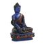Heilung Lama – Medizin Buddha. Handgefertigt 14 cm hoch Multicolor Blau handbemalt Buddha Figur Skulptur Statue für Frieden und Entspannung.