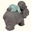 Zen'Light Statue Buddha Bonze Schlafend auf Elefant - Zen-Atmosphäre in Ihrem heiligen Raum - wunderschöne glücksbringende Figur -H 9.5 cm, Braun & Grün