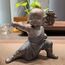 Pevfeciy Keramik Buddha Figur Kleine,Kung Fu Mönch Statue Kreative Handwerk Ornamente,Tee Tray Tablett Desktop Deko Wohnzimmer Schlafzimmer Balkon Fenster