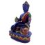 Heilung Lama – Medizin Buddha. Handgefertigt 14 cm hoch Multicolor Blau handbemalt Buddha Figur Skulptur Statue für Frieden und Entspannung.