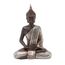 Deco 79 Polystone Buddha-Skulptur, meditierende Heimdekoration, Statue mit gravierten Schnitzereien und Reliefdetails, Akzentfigur, 15,2 x 10,2 x 20,3 cm, Schwarz