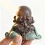 JUJOYBD Kleiner Lachender Buddha, Niedliche Mönch Statue, Keramik Ornamente klein Buddha-Figur, Geschenk Tisch Dekoration, Betende 7.5cm Hoch Grün