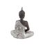 Deco 79 Polystone Buddha-Skulptur, meditierende Heimdekoration, Statue mit gravierten Schnitzereien und Reliefdetails, Akzentfigur, 15,2 x 10,2 x 20,3 cm, Schwarz