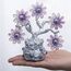 YU FENG Türkischer Blauer böser Blick rosa Blumen Glücksbaum mit Glückstüte Vase Schutz Glücksbringer Geschenk