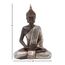 Deco 79 Polystone Buddha-Skulptur, meditierende Heimdekoration, Statue mit gravierten Schnitzereien und Reliefdetails, Akzentfigur, 15,2 x 10,2 x 20,3 cm, Schwarz