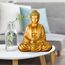 Buddha-Statue Meditation Gold – Dekoration Zen und Feng Shui – bringt beruhigende und entspannende Atmosphäre in Ihr Zuhause – Glücksstatue, Gold, 20 cm – ZenLight