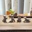 Pevfeciy Keramik Buddha Figur Kleine,Kung Fu Mönch Statue Kreative Handwerk Ornamente,Tee Tray Tablett Desktop Deko Wohnzimmer Schlafzimmer Balkon Fenster