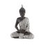 Deco 79 Polystone Buddha-Skulptur, meditierende Heimdekoration, Statue mit gravierten Schnitzereien und Reliefdetails, Akzentfigur, 15,2 x 10,2 x 20,3 cm, Schwarz