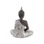 Deco 79 Polystone Buddha-Skulptur, meditierende Heimdekoration, Statue mit gravierten Schnitzereien und Reliefdetails, Akzentfigur, 15,2 x 10,2 x 20,3 cm, Schwarz