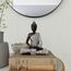 Deco 79 Polystone Buddha-Skulptur, meditierende Heimdekoration, Statue mit gravierten Schnitzereien und Reliefdetails, Akzentfigur, 15,2 x 10,2 x 20,3 cm, Schwarz
