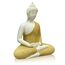 Houlu 30,5 cm Keramik-Buddha-Statue, sitzender Buddha, meditierend, sitzend, Buddha-Figur für Zuhause, Büro, Garten, Innen/Außen – Gelb