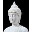 Houlu 30,5 cm Keramik-Buddha-Statue, sitzender Buddha, meditierende, sitzende Buddha-Figur für Zuhause, Büro, Gartendekoration, Innen- und Außenbereich, Weiß, 30,5 cm H x 22,9 cm L x 15,2 cm B