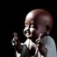 Kleine niedliche Buddha-Statue aus Keramik Mönch-Figur kreative Baby-Bastelpuppen Ornamente Geschenk chinesische zarte Keramikkunst und Handwerk