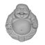 Buddha-Statue, lachender Buddha, 7,6 cm, aus Poly-Marmor, Premium-Qualität, Buddha-Dekor, Grau