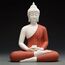 Houlu 30,5 cm Keramik-Buddha-Statue, sitzender Buddha, meditierend, sitzend, Buddha-Figur für Zuhause, Büro, Garten, Innen/Außen – Rot