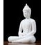 Houlu 30,5 cm Keramik-Buddha-Statue, sitzender Buddha, meditierende, sitzende Buddha-Figur für Zuhause, Büro, Gartendekoration, Innen- und Außenbereich, Weiß, 30,5 cm H x 22,9 cm L x 15,2 cm B