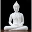 Houlu 30,5 cm Keramik-Buddha-Statue, sitzender Buddha, meditierende, sitzende Buddha-Figur für Zuhause, Büro, Gartendekoration, Innen- und Außenbereich, Weiß, 30,5 cm H x 22,9 cm L x 15,2 cm B