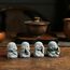 LWDUDE 4-in-1 Buddha-Statuen-Set für spirituelle, Feng Shui, Zen und Innen- und Außendekoration, niedliche Buddha-Statue für Zuhause, Aquarium und asiatische Gartendekoration mit Amulett