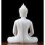 Houlu 30,5 cm Keramik-Buddha-Statue, sitzender Buddha, meditierende, sitzende Buddha-Figur für Zuhause, Büro, Gartendekoration, Innen- und Außenbereich, Weiß, 30,5 cm H x 22,9 cm L x 15,2 cm B