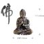 DMtse Buddha-Statue aus Messing, Antikoptik, Buddha-Statue, Ornamente, Meditation, sitzende Pose, Reise, Anbetung, attraktiv und ruhig, kleine Taschen-Buddha-Statue