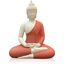 Houlu 30,5 cm Keramik-Buddha-Statue, sitzender Buddha, meditierend, sitzend, Buddha-Figur für Zuhause, Büro, Garten, Innen/Außen – Rot