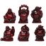Brabud Lachender Buddha-Figuren, Kunstharz, 5,1 cm, Rot, 6 Stück