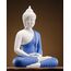 QINLANG 30,5 cm blaue Buddha-Statue für Heimdekoration, Keramik-Meditations-Buddha-Dekoration für Zuhause