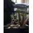 DMtse Buddha-Statue aus Messing, Antikoptik, Buddha-Statue, Ornamente, Meditation, sitzende Pose, Reise, Anbetung, attraktiv und ruhig, kleine Taschen-Buddha-Statue