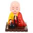FAVOMOTO Kleiner Mönch Figur Solar Kopf Spielzeug Lustiges Auto Schütteln Kopf Spielzeug Chinesischer kleiner Buddha Mönch Statue Auto Armaturenbrett Ornament Home Dekorationen