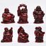 Brabud Lachender Buddha-Figuren, Kunstharz, 5,1 cm, Rot, 6 Stück