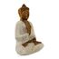 G6 Collection Buddha-Kunststatue aus Holz, handgeschnitzt, 20,3 cm hoch, weiß gekalkt