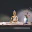 Suoedd Goldene Buddha-Statue, 26,7 cm – großer Indoor-Buddha für Heimdekoration, Zen, Wohnzimmer und Meditation