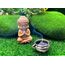DMtse Buddha-Statue, handgeschnitzt, Naturholz, religiöse, buddhistische Buddha-Skulptur