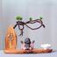 EVECILOO Maitreya-Statue aus Ton, lachender Buddha – Happy Baby Buddha Mönch Figur für Büro, Schreibtisch, Mini-Statue, Tee-Ornamente, Heimdekoration (Stil B)