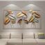 Dekoleidenschaft 3D Wandbild Blätter aus Metall in gold/silber/bronze, 135x69 cm, Wanddeko, Wandschmuck