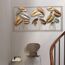Dekoleidenschaft 3D Wandbild Blätter aus Metall in gold/silber/bronze, 135x69 cm, Wanddeko, Wandschmuck